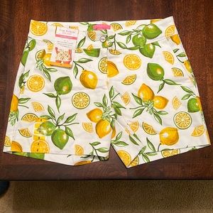 NWT Isaac Mizrahi Tailored Short. 5” inseam size 8 Lemon Lime Print